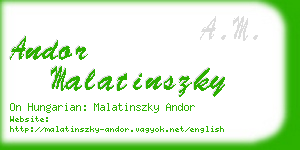 andor malatinszky business card